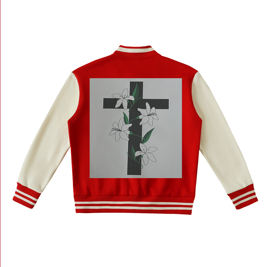 Two-Tone Fleeced Varsity Jacket