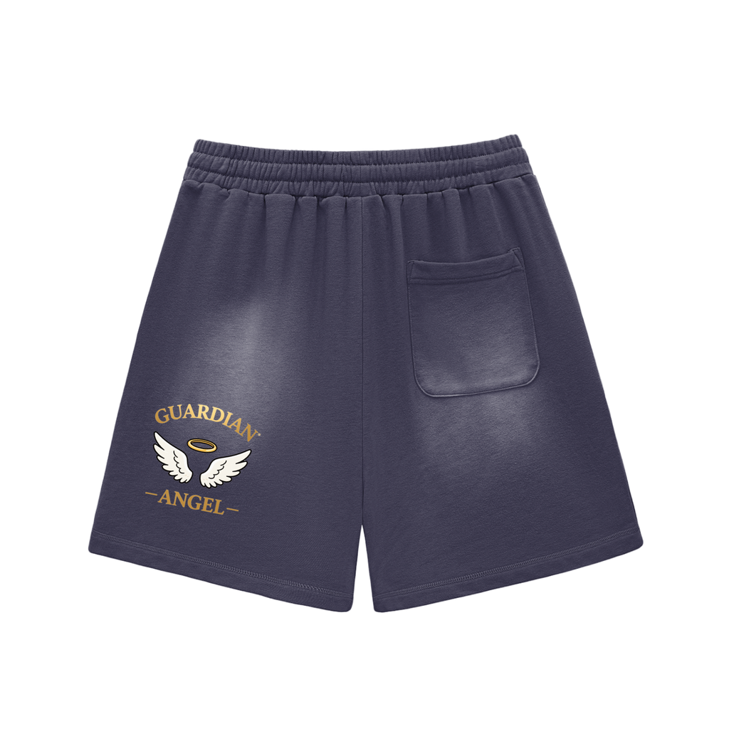 Sun Fade Raw Edge Cotton Shorts