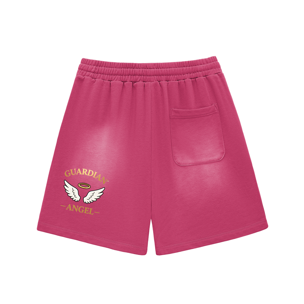 Sun Fade Raw Edge Cotton Shorts