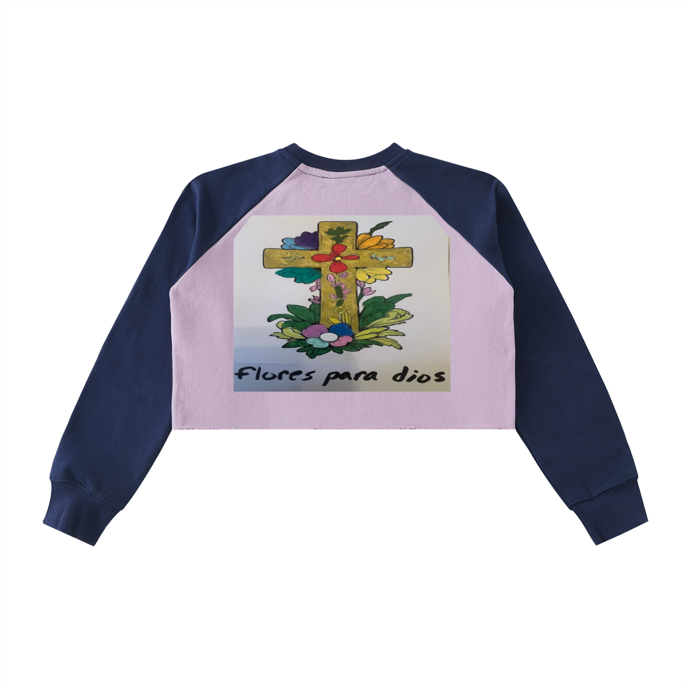 Raw-Hem Color-Block Raglan Crop Sweatshirt
