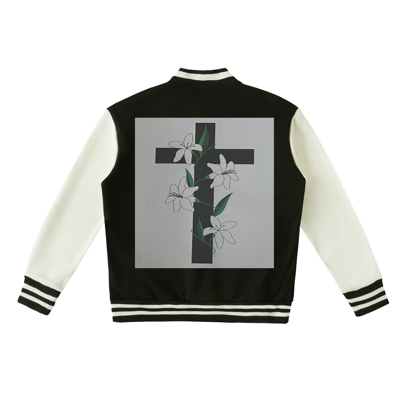 Two-Tone Fleeced Varsity Jacket